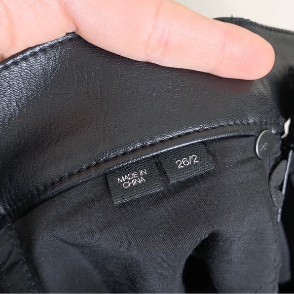 Veronica Beard Beverly Vegan Leather High Rise Skinny Flare Pant *Black* Sz 26 - Picture 12 of 16